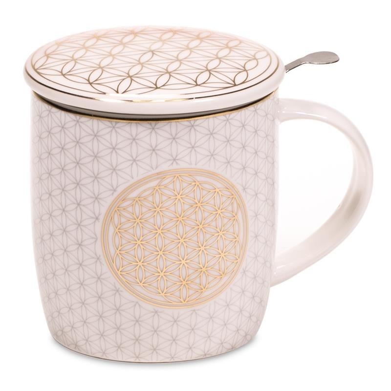 Tasse à thé mug infuseur fleur de vie - La Tortue de Jade