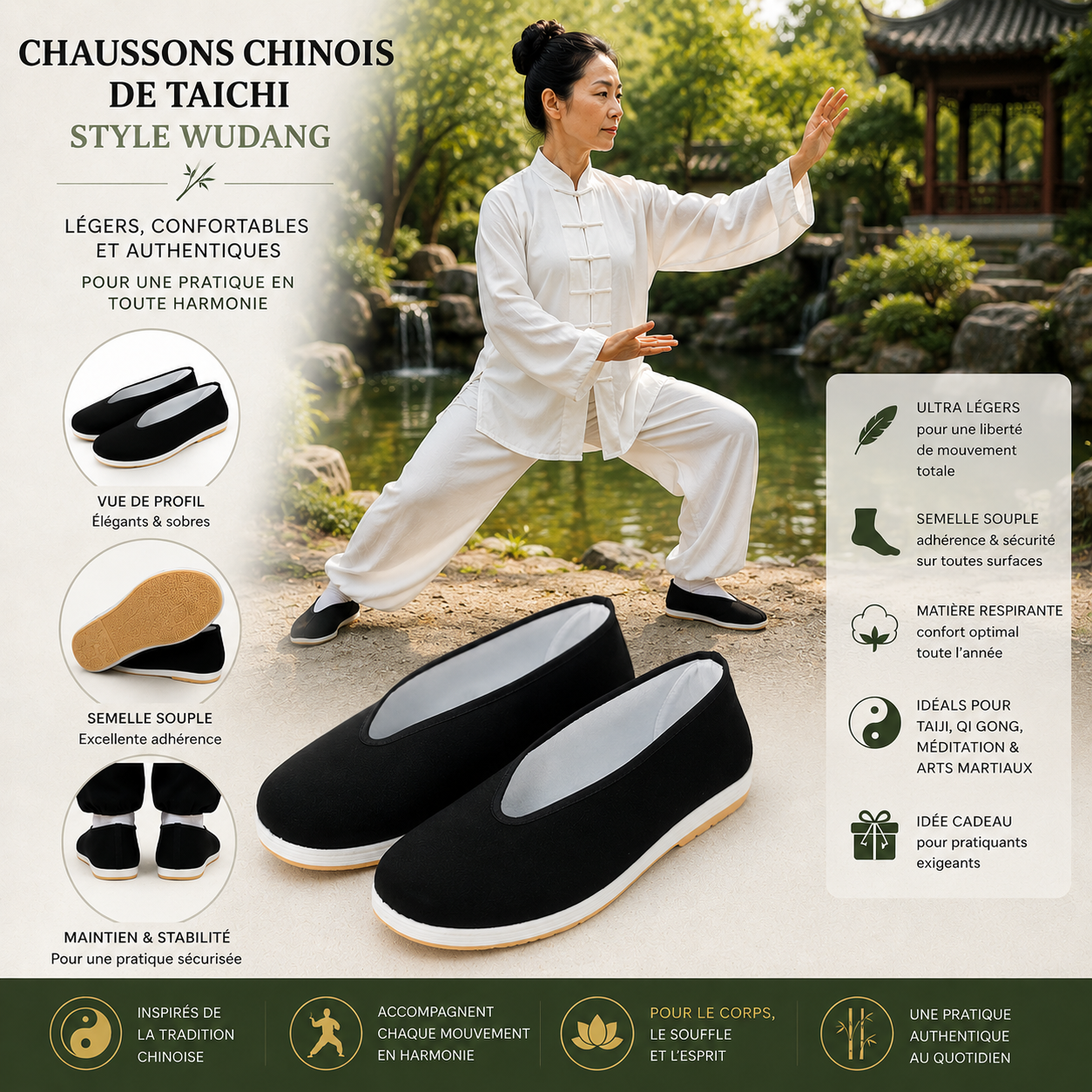 Chaussons Chinois de Taichi style Wu Dang