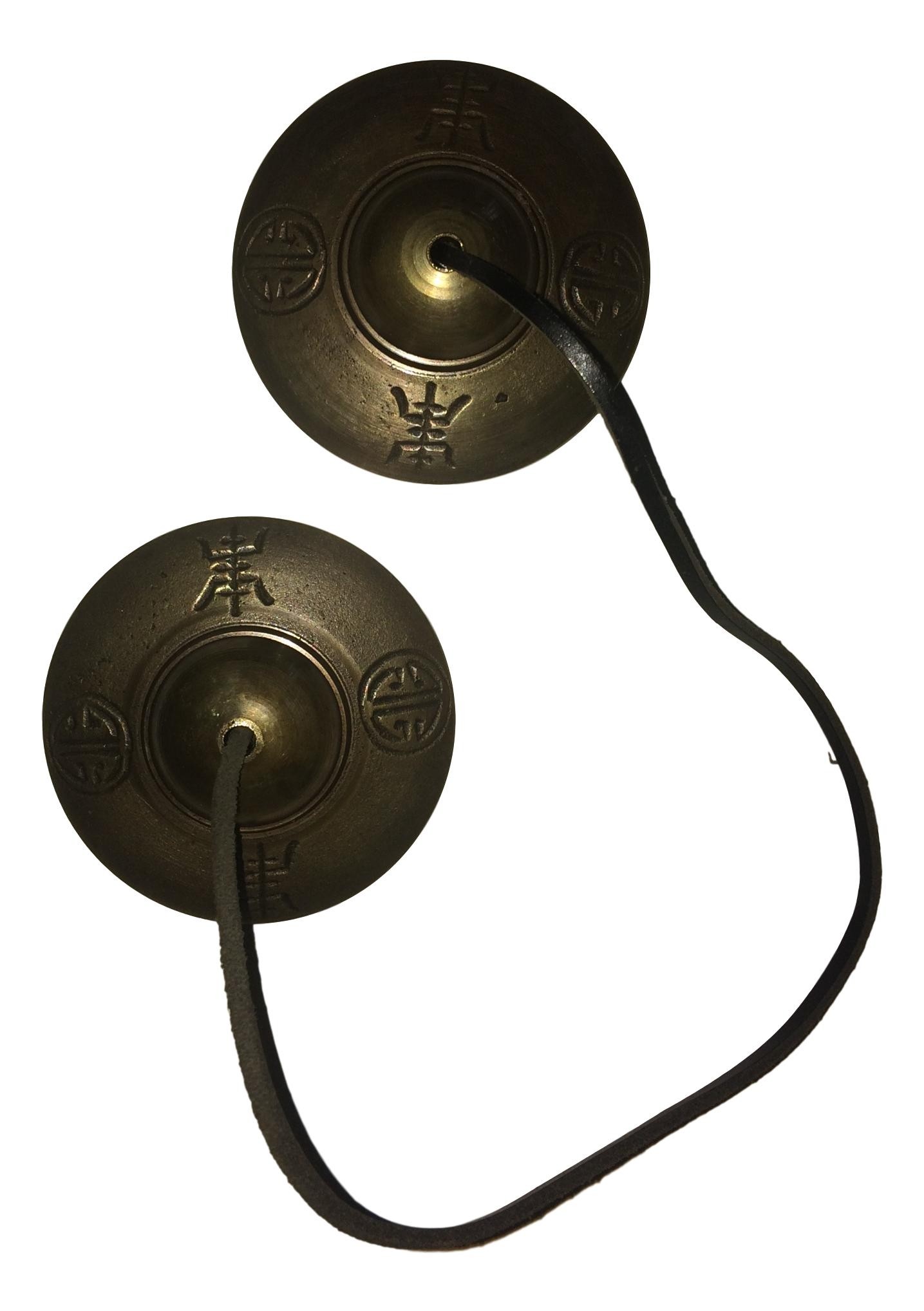 Cymbales tibétaines avec idéogrammes
