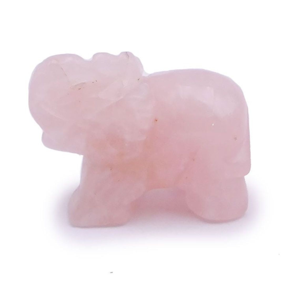 Eléphant en quartz rose
