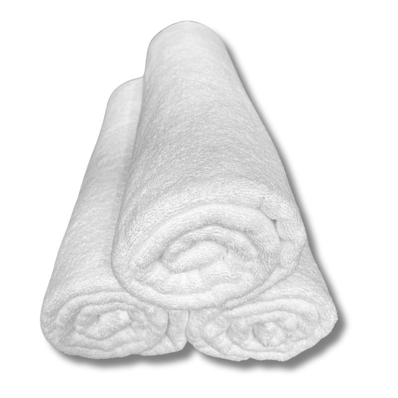 Lot de 3 Serviettes de massage 90x200 cm, 440g/m² blanches