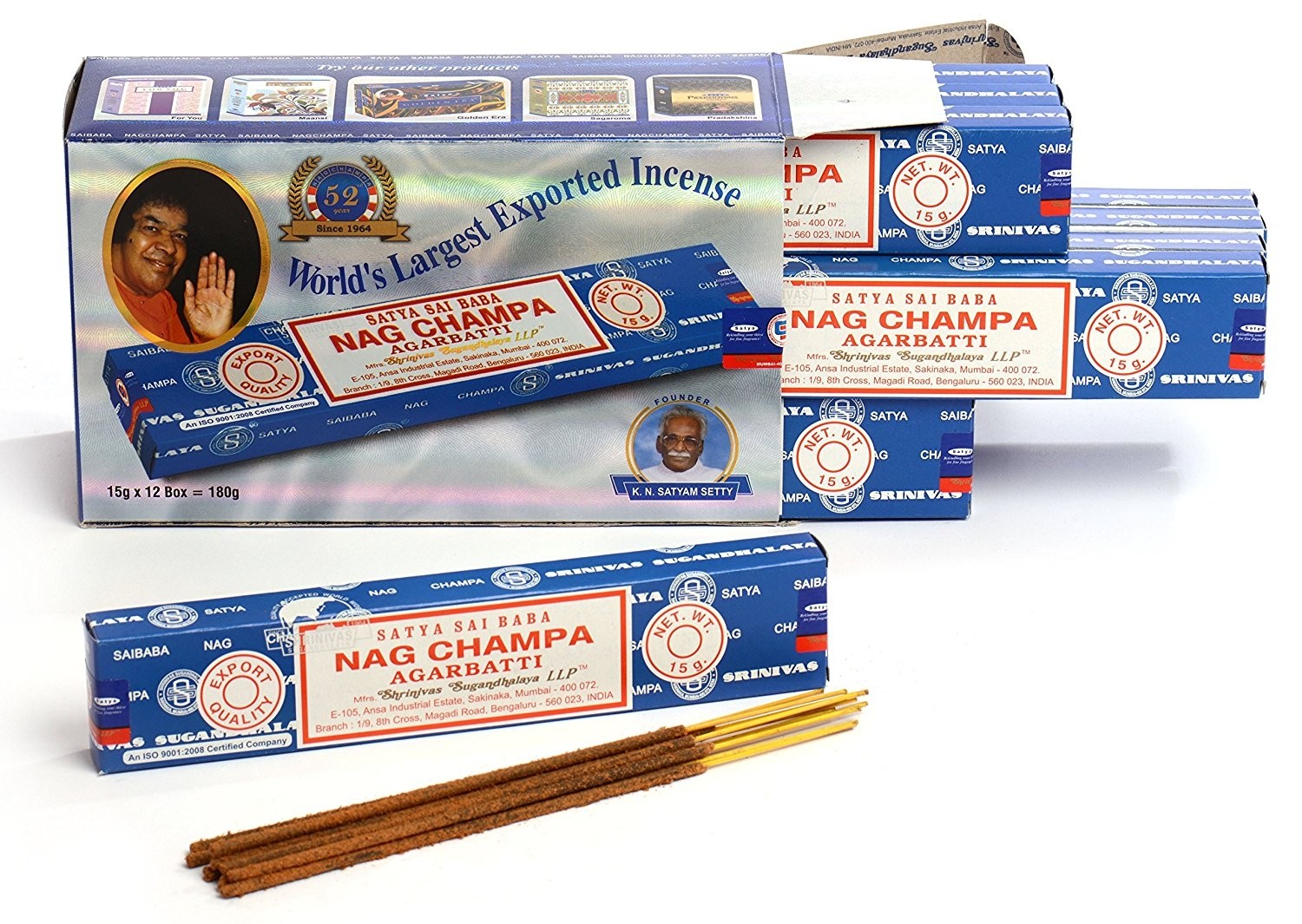 Encens Nag Champa 12 x 15g