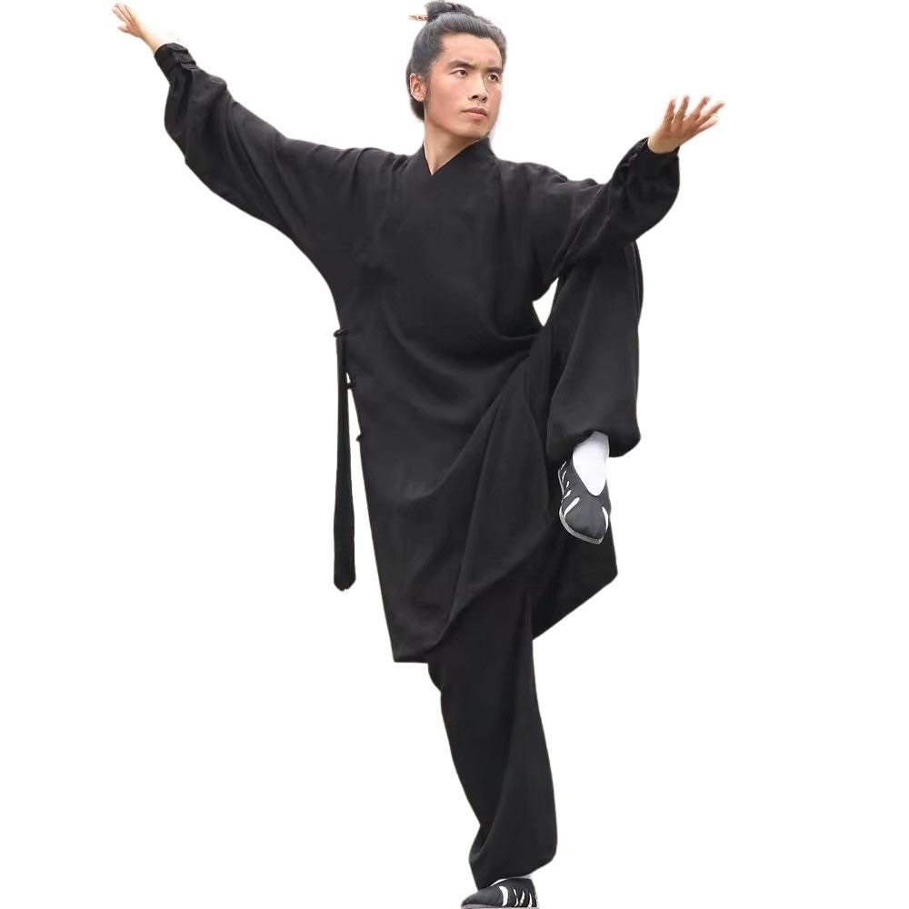 Kimono Wudang long mixte Taichi Qi gong noir