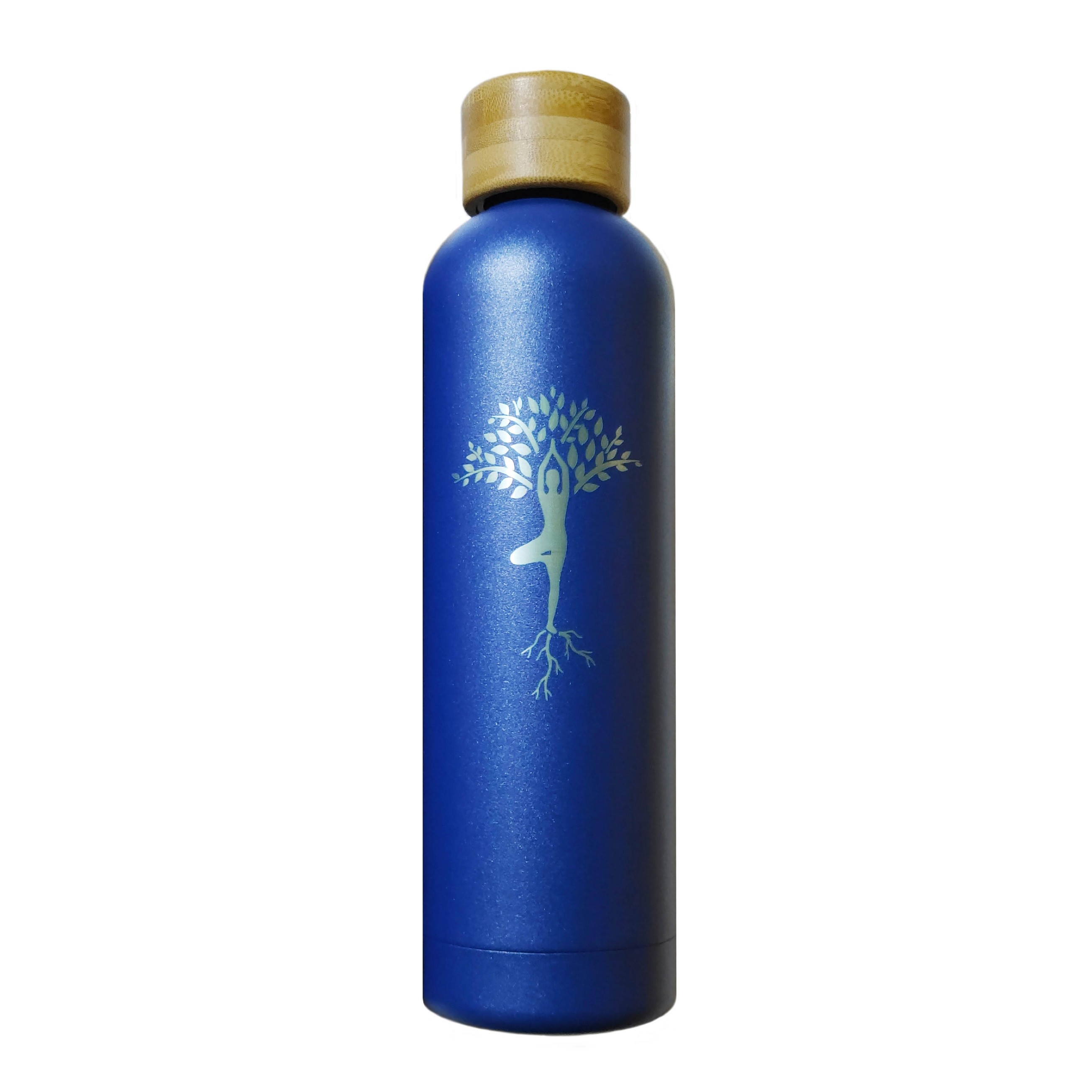 Gourde isotherme yoga arbre de vie bleue 750mL