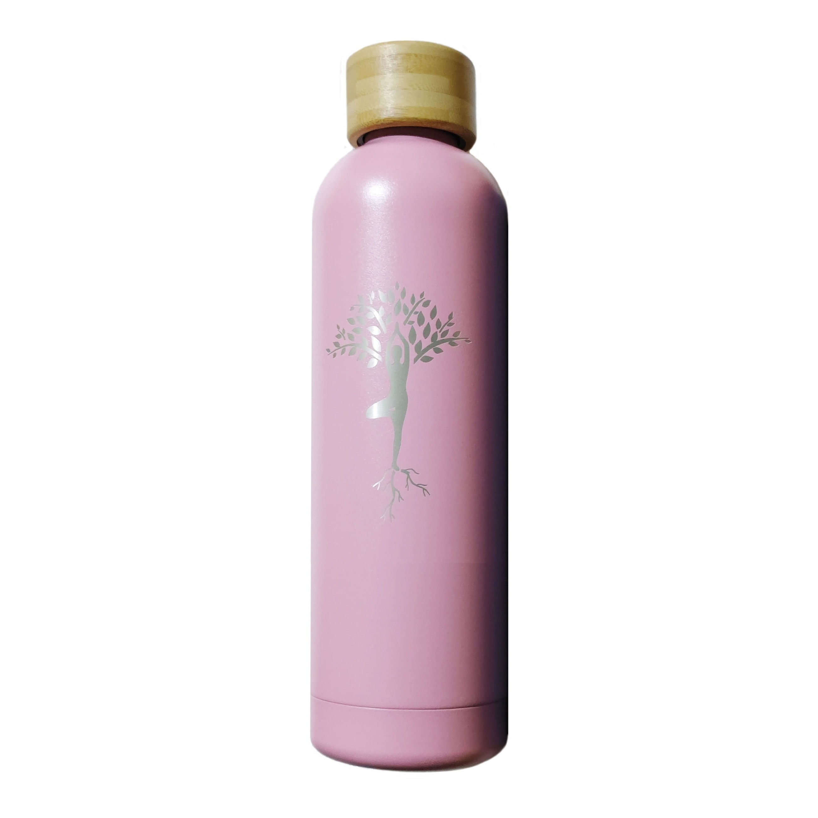 Gourde isotherme yoga arbre de vie rose 750mL