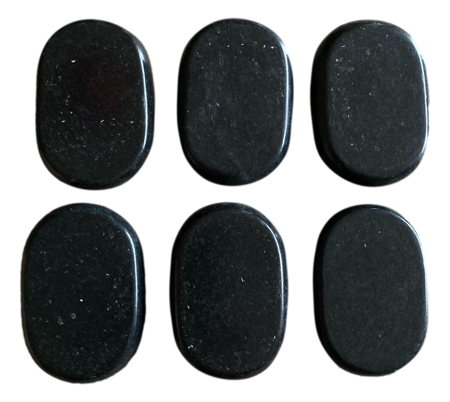 Lot de 6 pierres de massage mains et pieds 6,5 x 4,5 x 1,5 cm