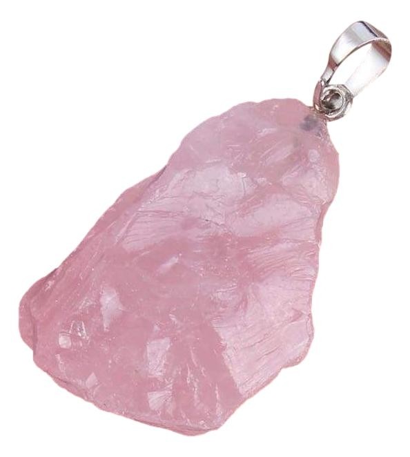 Pendentif en pierre de quartz rose