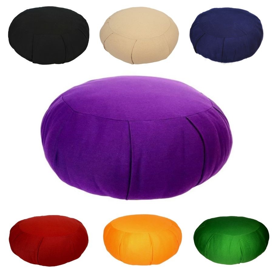 Coussin de yoga zafu traditionnel en coton 40 x 20 cm