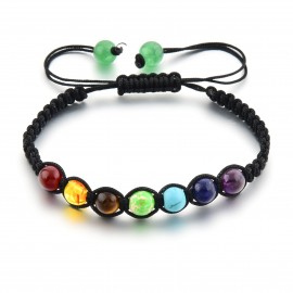 Bracelet ajustable pierres naturelles 7 chakras