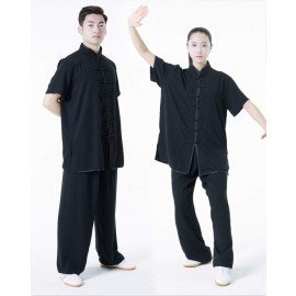 Kimono mixte Tai chi Qi gong manches courtes noir 