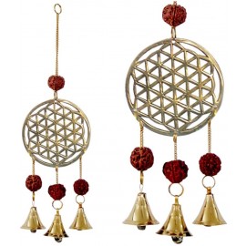 Carillon à vent Fleur de vie avec rudraksha 27cm