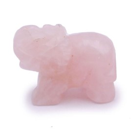 Eléphant en quartz rose