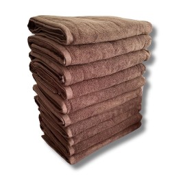 Lot de 10 serviettes de massage chocolat 70x140 cm