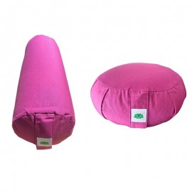 Kit yoga zafu et bolster lotus magenta