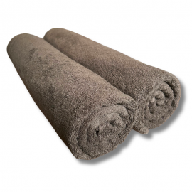 Lot de 2 Serviettes de massage 90x200 cm, 440g/m² chocolat