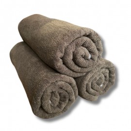 Lot de 3 Serviettes de massage 70x140cm, 440g/m² chocolat