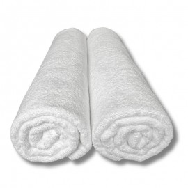 Lot de 2 Serviettes de massage 90x200 cm, 440g/m² blanches