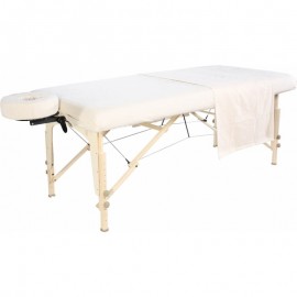 Ensemble flanelle 3 pièces coton pour table de massage Blanc