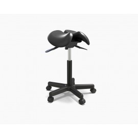 Tabouret à roulettes siège selle ergonomique noir deluxe