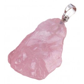 Pendentif en pierre de quartz rose