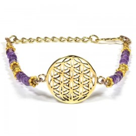 Bracelet fleur de vie avec améthyste