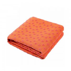 Serviette tapis yoga antidérapante microfibres orange 183x61cm