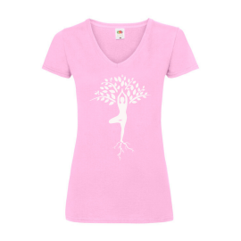 tee-shirt de yoga arbre de vie yogi rose