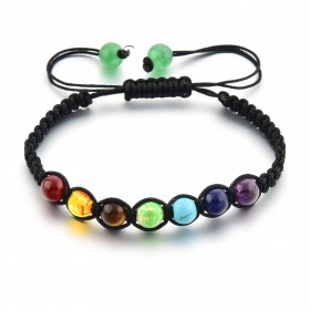 Bracelet ajustable pierres naturelles 7 chakras